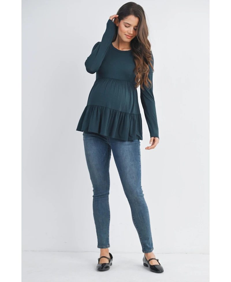 Hello Miz Maternity Long Sleeve Empire Waist Top