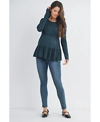 Hello Miz Maternity Long Sleeve Empire Waist Top