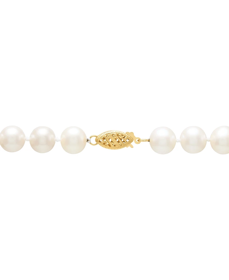 Honora White Cultured Freshwater Pearl (7-8mm) Necklace in 14k Yellow Gold