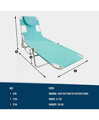 Ostrich Chaise Lounge, Versatile Facedown Beach Camping Pool Tanning Chair