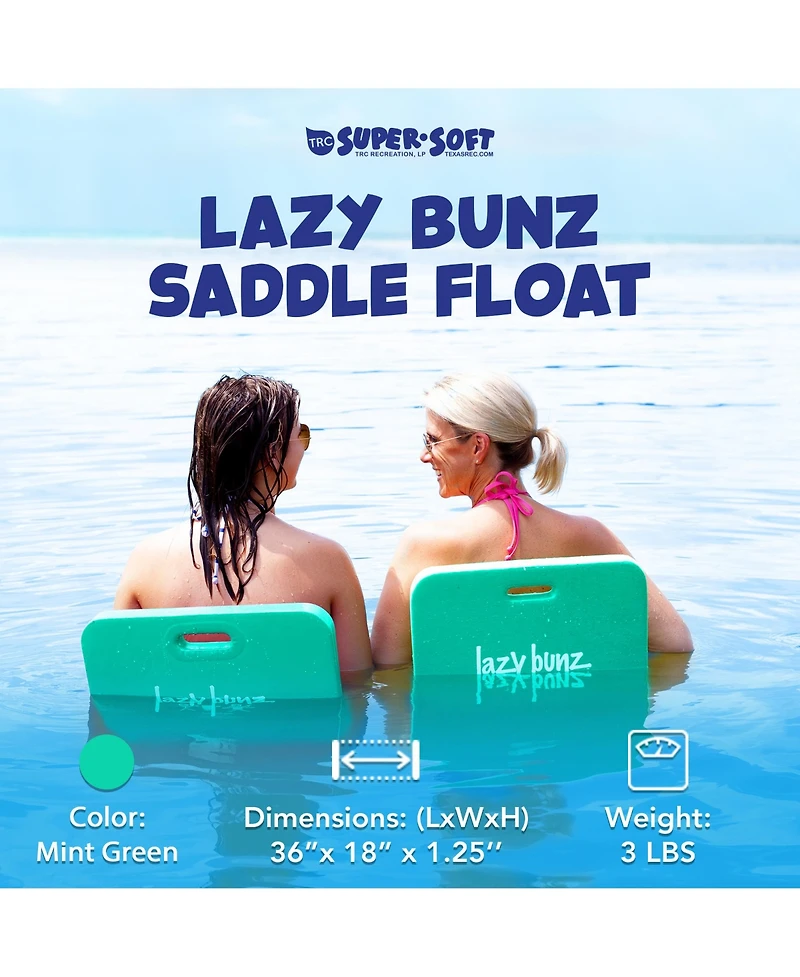 Trc Recreation Lazy Bunz Foam Saddle Swimming Lounger Pool Float, Mint Green