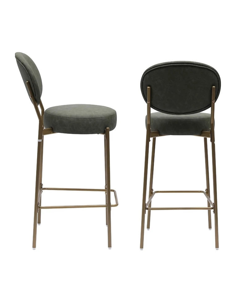 Streamdale Furniture 29" Faux Leather Bar Stools - Set of 2