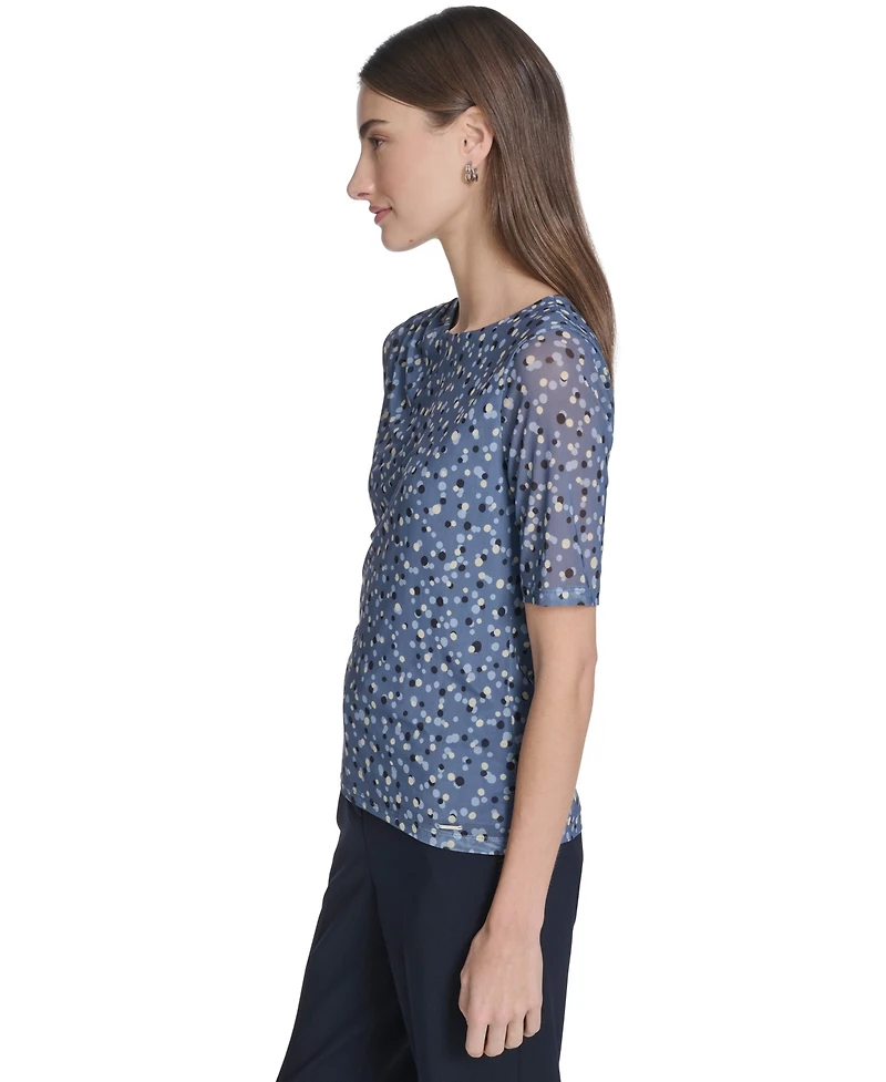 Calvin Klein Women's Printed Crewneck Top