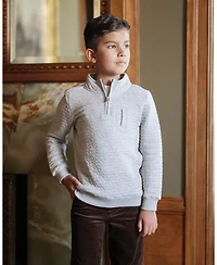 Hope & Henry Boys Long Sleeve Quilted Half Zip Pullover with Pocket