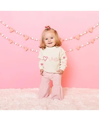Sweet Wink Little Girls Ditsy Love Valentine's Day Knit Sweater