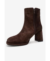 Forever & Always Women's Shoes Napoli Leather Block Heel Boot