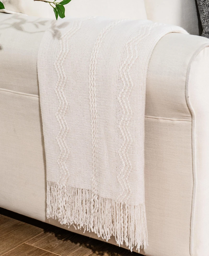 Battilo Texture Triple Zig-Zag Lightweight Throw, 50" x 60"