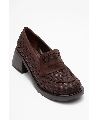 Prologue Shoes Marlon Woven Block Heel Loafer