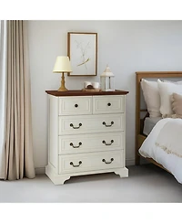 Streamdale Furniture White 5-Drawer Dresser - Bedroom Storage