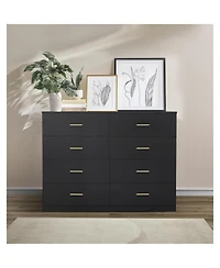 Streamdale Furniture Modern 8-Drawer Black Dresser