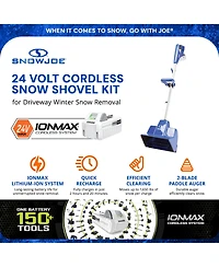 Snow Joe 24V Cordless Snow Shovel Kit for Driveway Winter Snow Removal, 24V-SS11