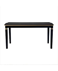 Streamdale Furniture 6-Piece Dining Table Set- 60" Table, 4 Tufted Chairs & Bench (Black)