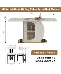 Streamdale 63" Modern Dining Table Set w/ Storage, Chairs Included