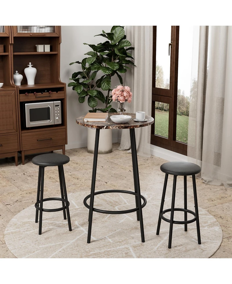 Streamdale Furniture 3-Piece Bar Table Set with 2 Bar Stools