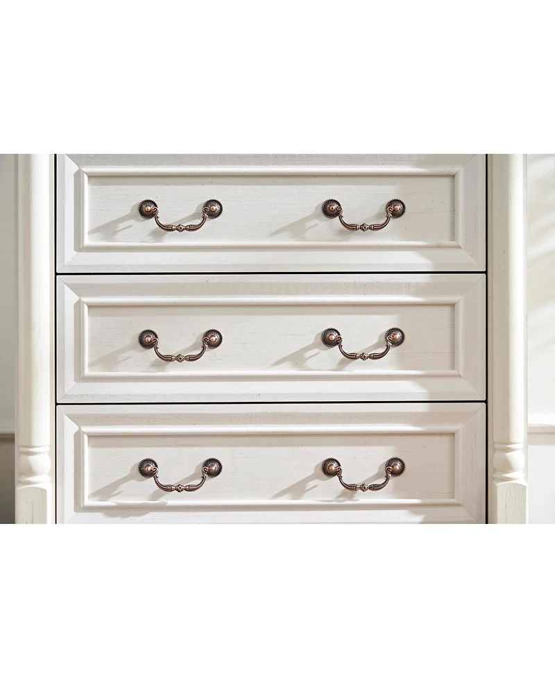 Streamdale Furniture Farmhouse 5-Drawer Chest with Wooden Base
