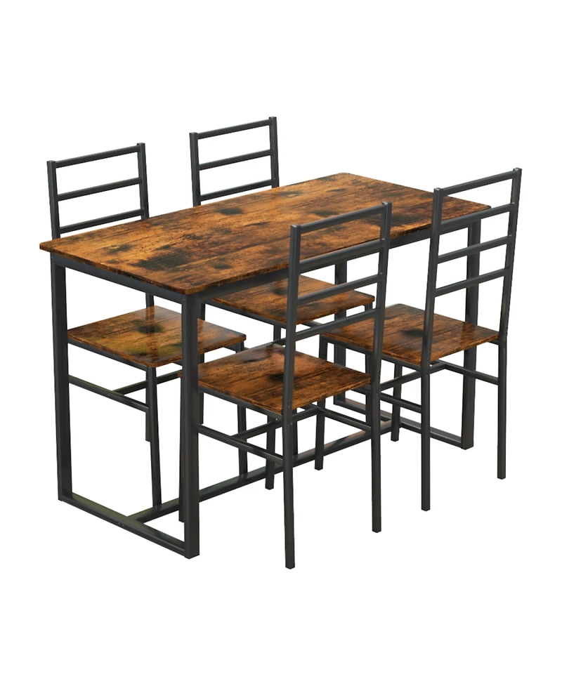 Streamdale Furniture Metal & Wood Dining Set for 4