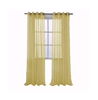 Rt Designers Collection Celine Sheer 55 x 216 in. Sheer Curtain Scarf Valance Neon Blue