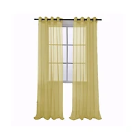 Rt Designers Collection Celine Sheer 55 x 216 in. Sheer Curtain Scarf Valance Neon Blue