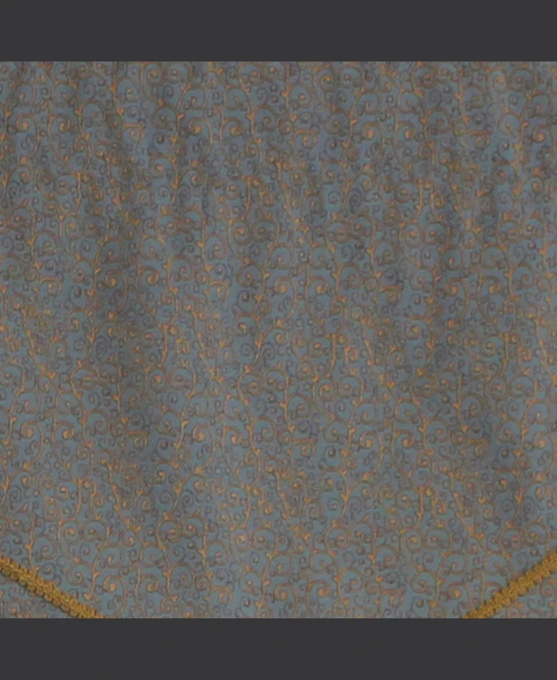 Rlf Home Bluebell Trimmed Cornice 100% Cotton with Fully Lined 3" Rod Pocket Valnance for Windows 50" x 17"