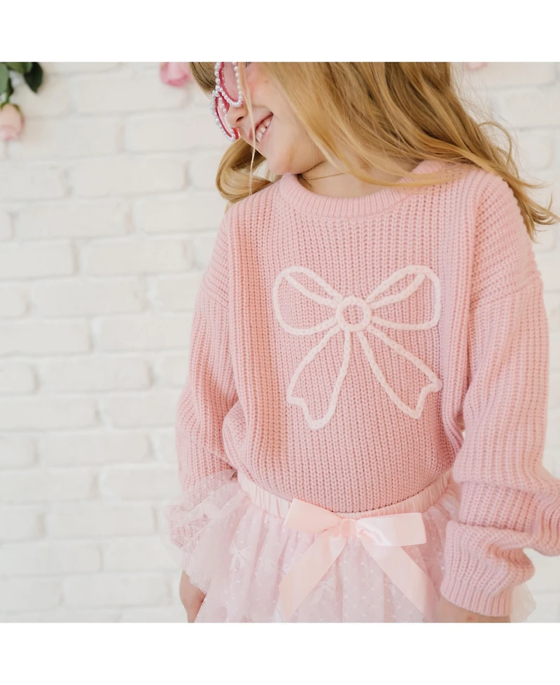 Sweet Wink Little Girls Coquette Bow Knit Sweater