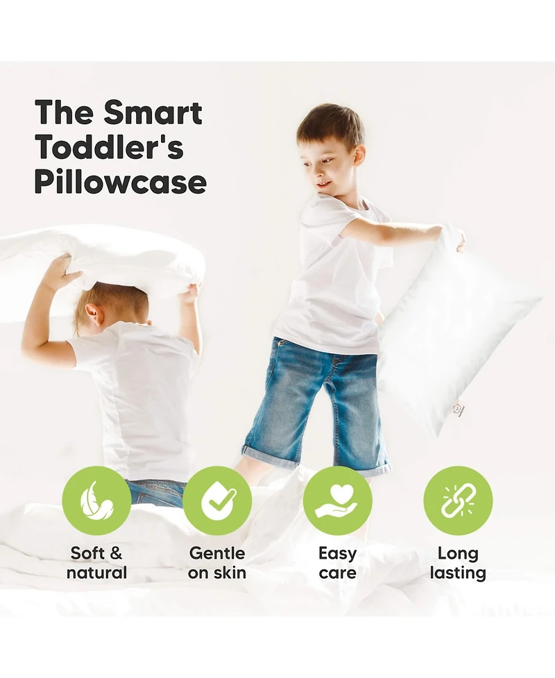 KeaBabies Toddler 2-Pack Pillowcases for 13x18 Pillow, Organic Cotton Pillow Case Cover for Sleeping, Soft & Durable