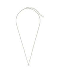 Sterling Forever Round Cz Prong Set Pendant