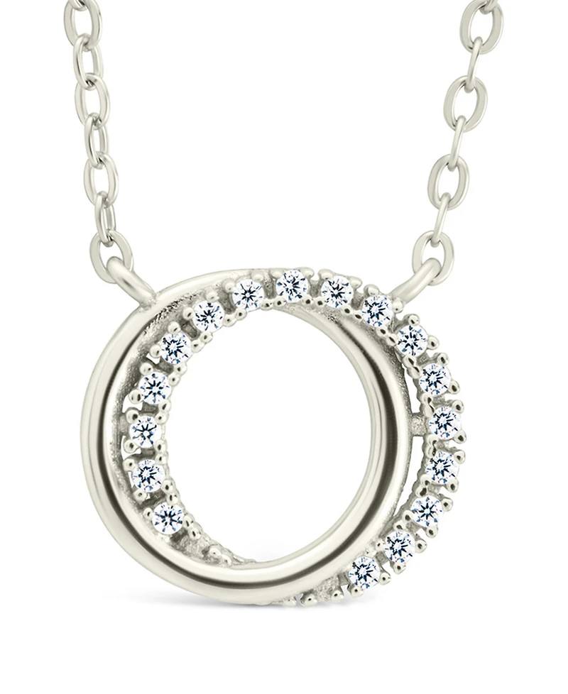 Sterling Forever Cz Interlocking Circle Pendan