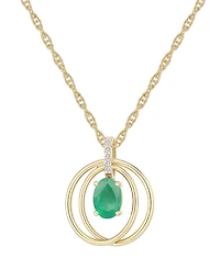 Macy's Sapphire (1 ct. t.w.) And Diamond (1/20 Pendant Necklace 14k White Gold (Also Available Emerald & Ruby)