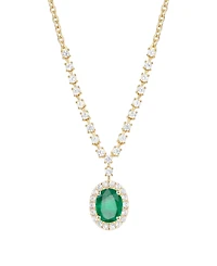 Macy's Sapphire (1-1/2 ct. t.w.) And Diamond (5/8 Necklace 14k White Gold (Also Available Emerald & Ruby)