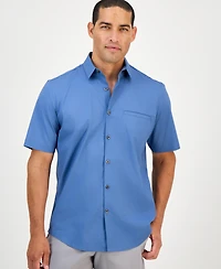 Alfani Men's Modern Classic-Fit Stretch Solid Button-Down Shirt, Created for Macy's
