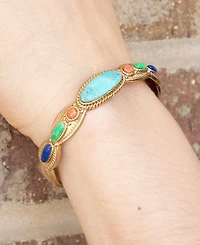Barse Concho Colorful Golden Cuff Bracelet