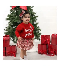 Sweet Wink Baby Girls Christmas Plaid Bow Tiered Tutu Skirt