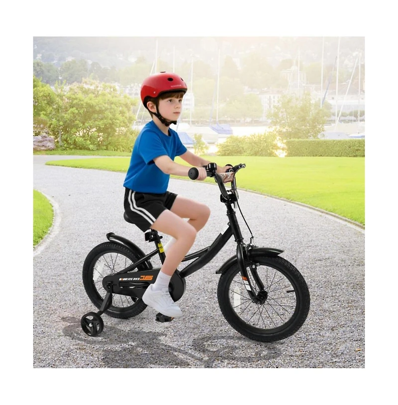 Hongge 16 Inch Kids Bike with Training Wheels and Adjustable Seat