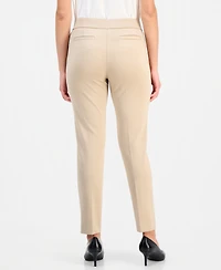 Anne Klein Essentials Petite Ponte-Knit Pull-On Slim Pants