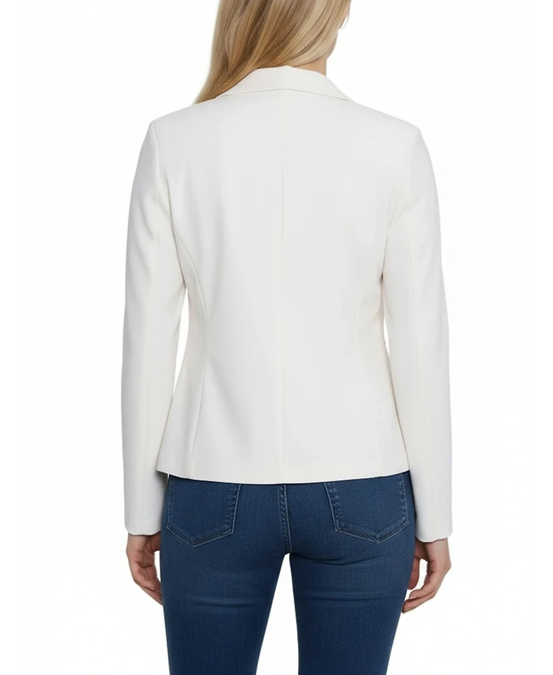 Ny Collection Petite Cropped Long Sleeve Crepe Jacket