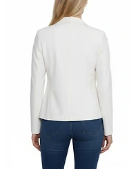 Ny Collection Petite Cropped Long Sleeve Crepe Jacket