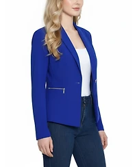 Ny Collection Petite Cropped Long Sleeve Crepe Jacket