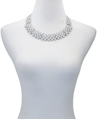 Guess Pave Stone Silver-Tone Collar Necklace