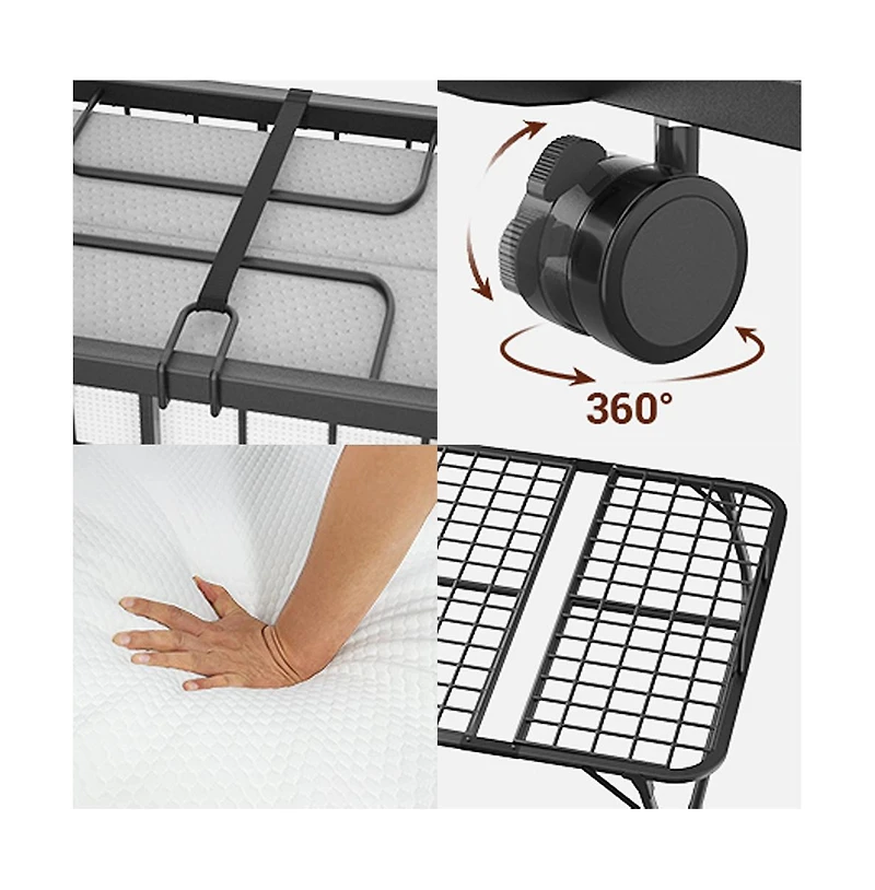 Aheaplus 38" Twin Size Folding Bed with 4.5" Memory Form Mattress and Sturdy Metal Frame