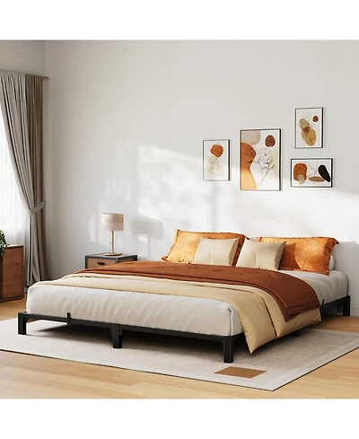 gaomon Full Size 6 Inch Metal High Platform, No Screws, No Box Spring, 800 Lbs Capacity, Easy Assembly Bed Frame