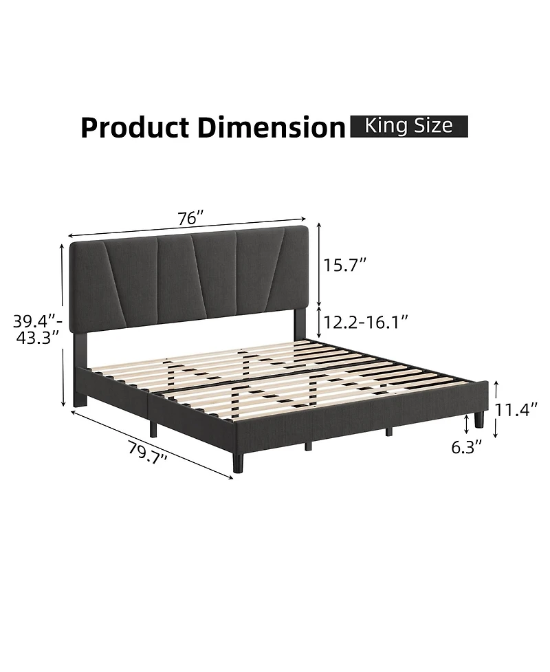 gaomon Twin Size Bed Frame with Headboard Adjustable
