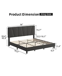gaomon Twin Size Bed Frame with Headboard Adjustable