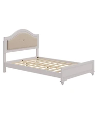 Streamdale Furniture Modern Queen Wood Bed with Led Headboard, No Box Spring