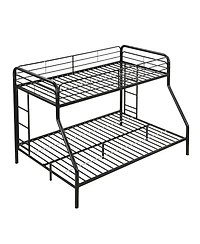 Streamdale furniture twin over full metal bunk bed with storage, no box spring needed, easy assembly, durable and space-saving.