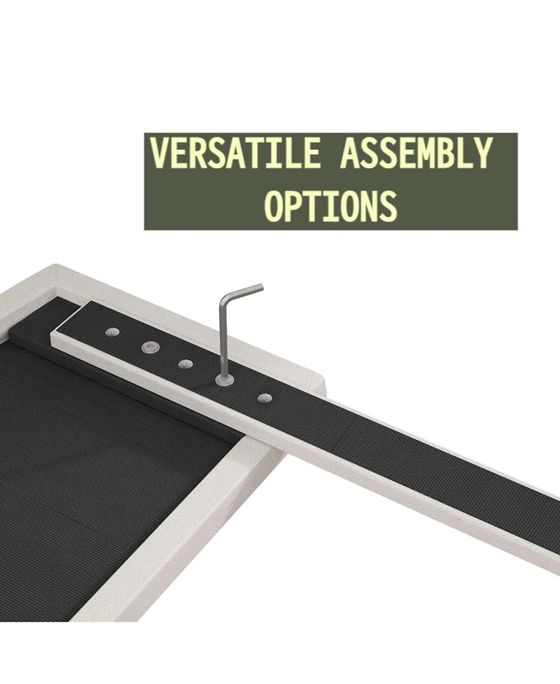 Streamdale Furniture Streamdale King Size Upholstered Platform Bed with Adjustable Headboard - White