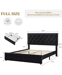 gaomon Bed Frame with 2 Storage Drawers