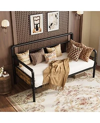 gaomon Twin Size Black Metal Daybed Frame, Sofa Bed Platform, Sturdy Construction, Easy Assembly
