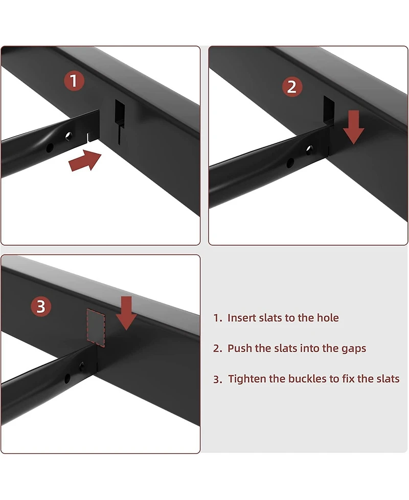 gaomon Full Size Metal Platform Bed Frame with Faux Leather Headboard Strong Slats Large Underbed Storage