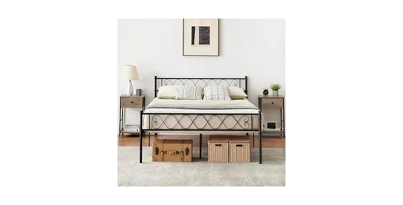 gaomon Modern Bed Frame, Metal Platform Bed with Headboard and Footboard