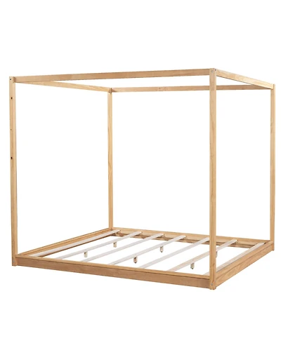 Clihome King Size Canopy Platform Bed with Support Legs